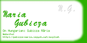 maria gubicza business card