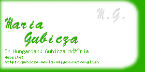 maria gubicza business card